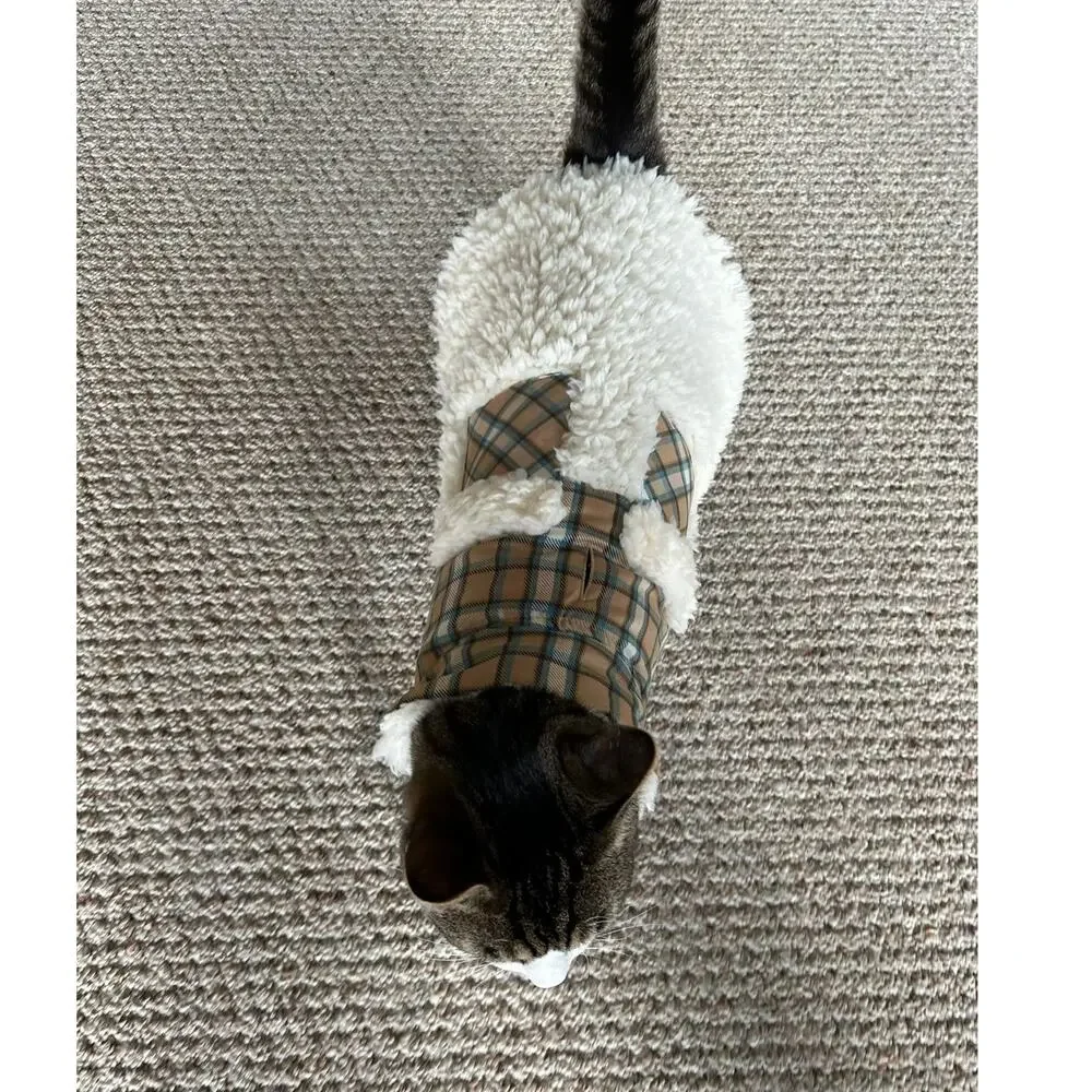 Frisco Lightweight Plaid Pocket Dog & Cat Coat, Medium